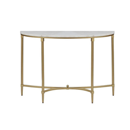 White Marble Hallway Table, Modern Luxury Console Table with Gold Legs