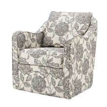 Floral Upholstered Swivel Accent Chair, Oversized Wide Armchair, 360° Rotation
