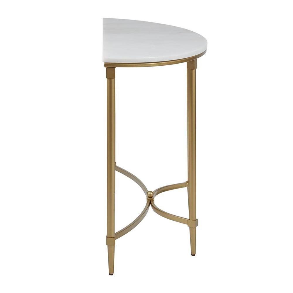 White Marble Hallway Table, Modern Luxury Console Table with Gold Legs