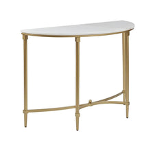 White Marble Hallway Table, Modern Luxury Console Table with Gold Legs