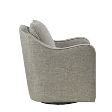 Gray Oversized Swivel Chair, Wide Armchair Solid Wood Frame Upholstered Seat
