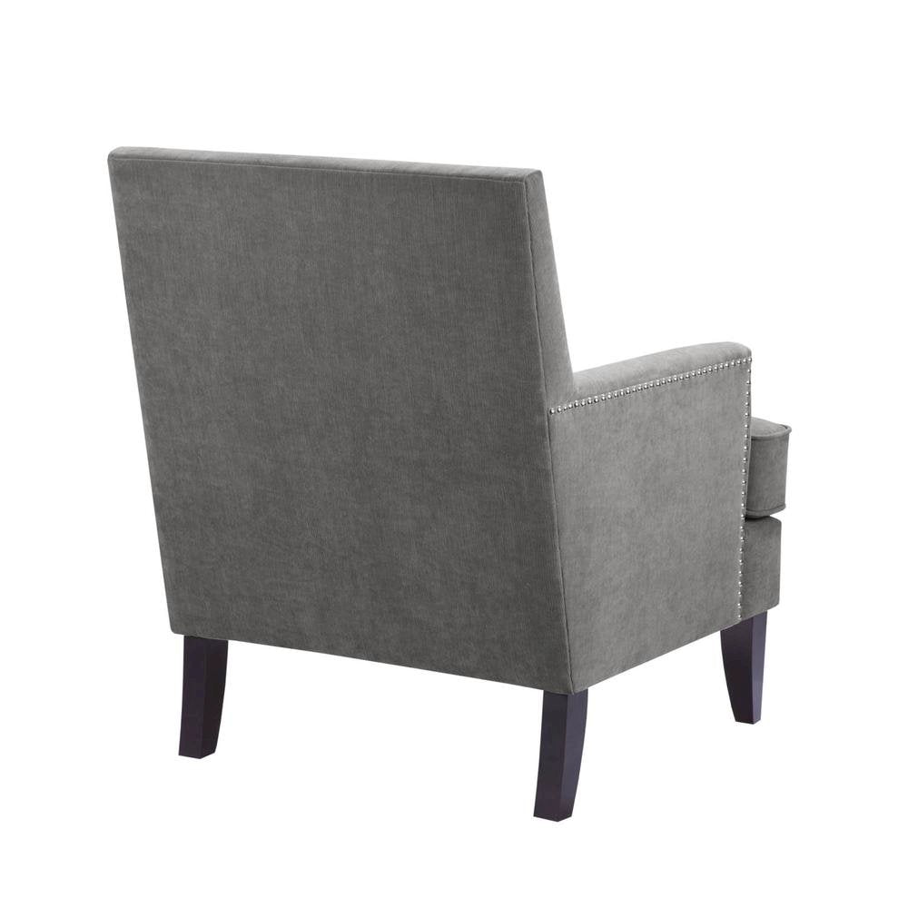Gray Living Room Chair, Mid Century Modern Comfy Armchair with Wood Legs