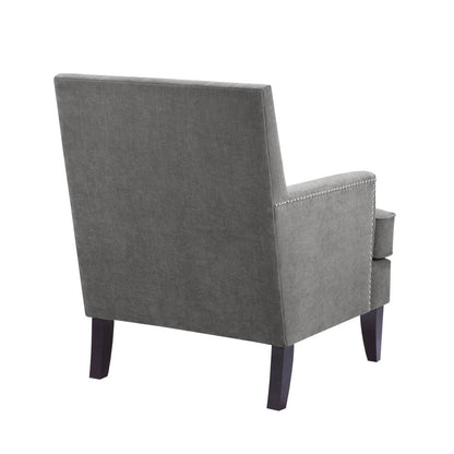 Gray Living Room Chair, Mid Century Modern Comfy Armchair with Wood Legs