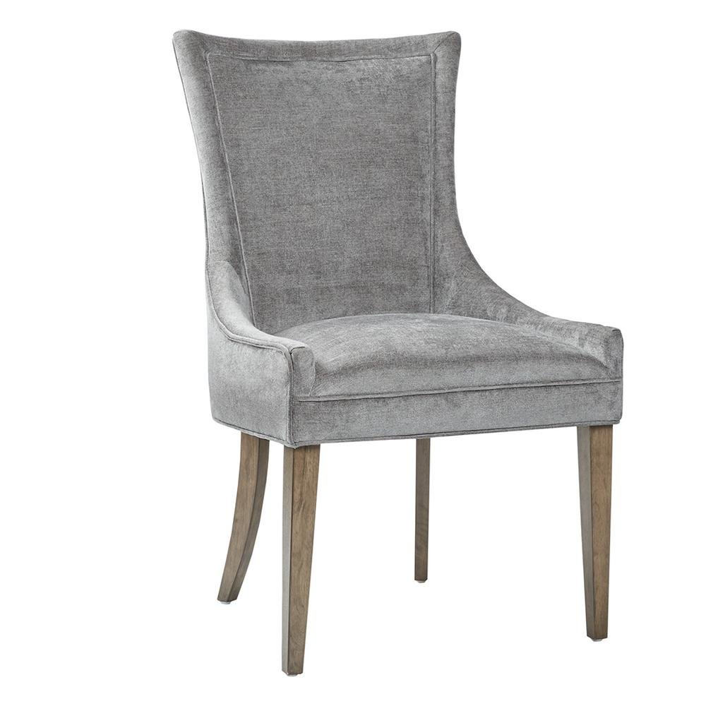 Gray Dining Chairs Set of 2, Mid Century Upholstered Chairs for Dining Table
