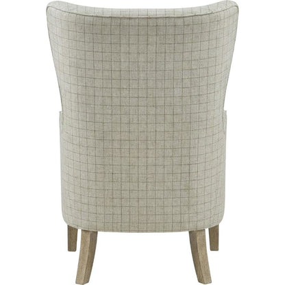 Beige Wing Chair with Stylish Design and Comfortable Upholstery
