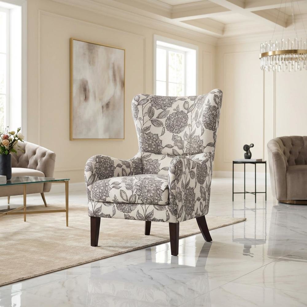 Winged Swoop Accent Armchair with Elegant Design and Comfortable Frame