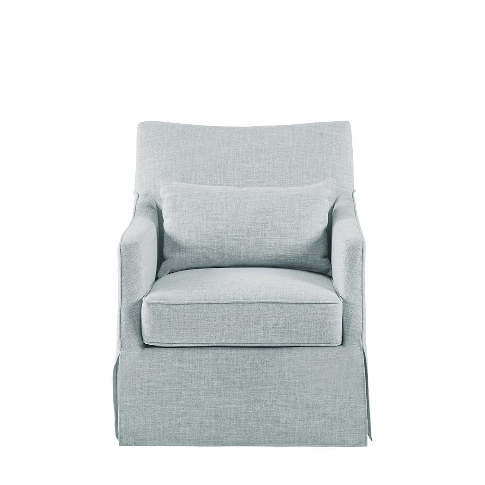 Elegant Blue Swivel Recliner – Rocker Chair for Living Room & Nursery