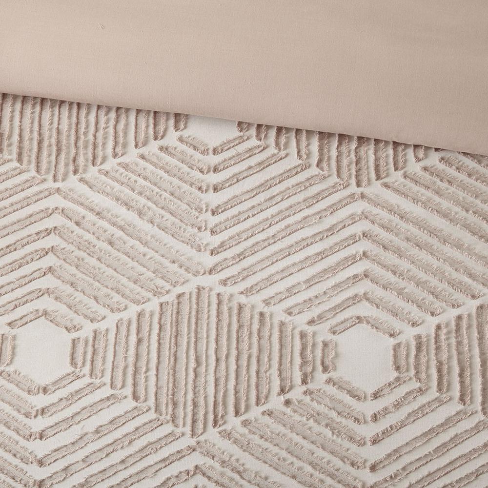 Blush Geometric Clipped Jacquard Comforter Set, Belen Kox