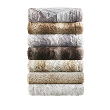 Zuri Snow Leopard Faux Fur Throw Blanket, Belen Kox