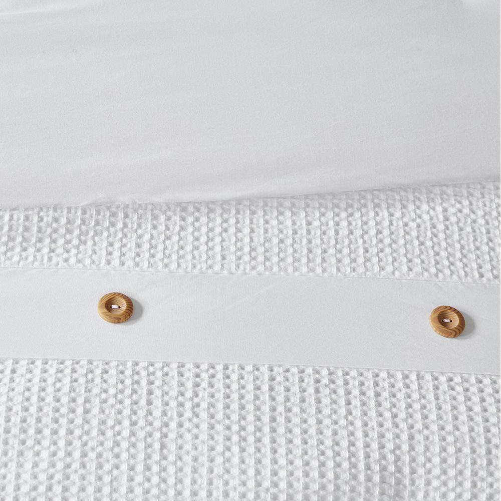 Finely 3 Piece Waffle Weave Cotton Duvet Cover Set, Belen Kox