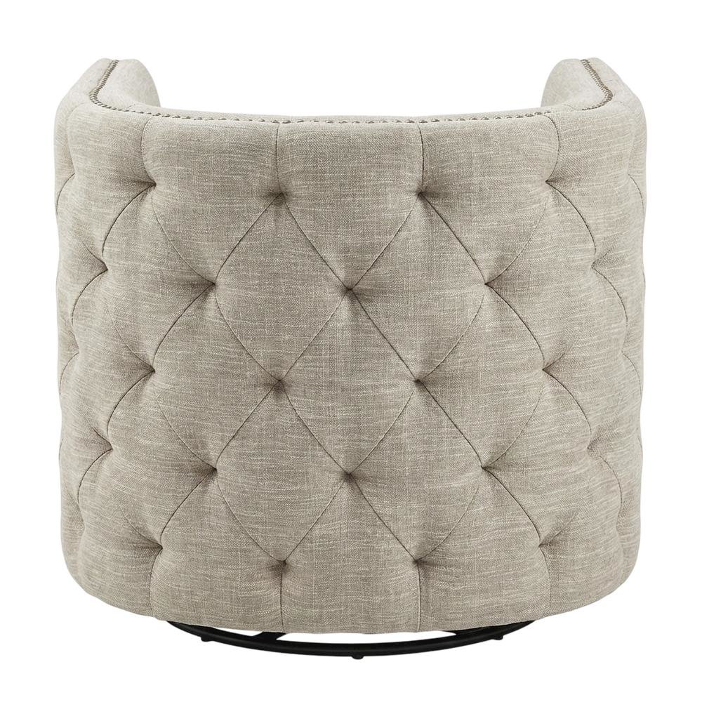 Cream Swivel Lounge Chair with Multi Pattern and 56.28 lb weight