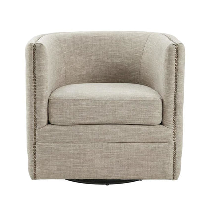 Cream Swivel Lounge Chair with Multi Pattern and 56.28 lb weight