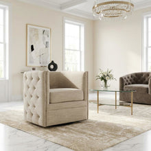 Cream Swivel Lounge Chair with Multi Pattern and 56.28 lb weight