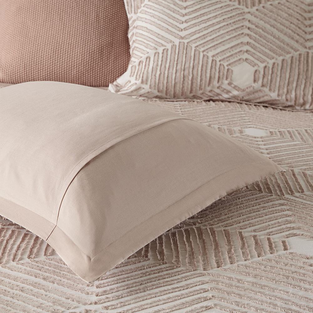 Blush Geometric Clipped Jacquard Comforter Set, Belen Kox
