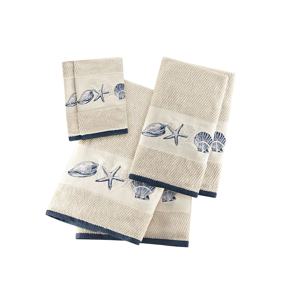 Bayside Embroidered 6 Piece Towel Set - Blue, Belen Kox