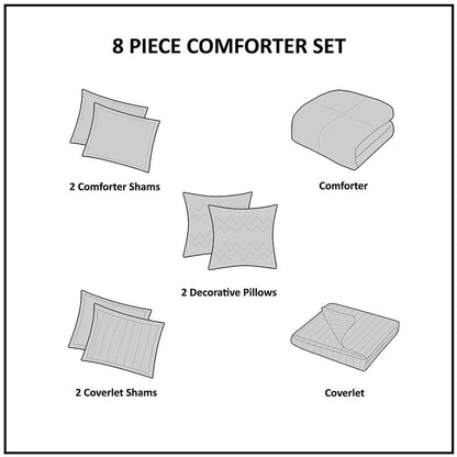 Navy Luxe 8 Piece Comforter Set, Belen Kox