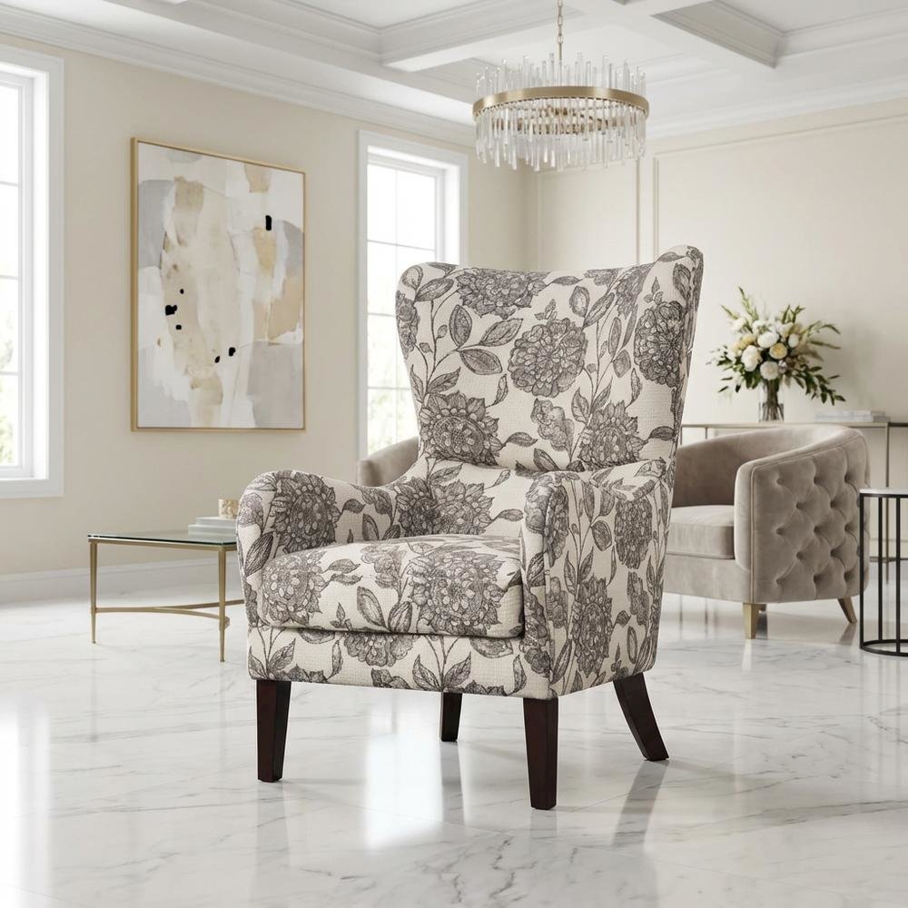 Winged Swoop Accent Armchair with Elegant Design and Comfortable Frame
