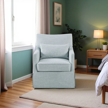 Elegant Blue Swivel Recliner – Rocker Chair for Living Room & Nursery