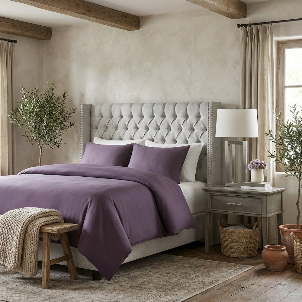 Gray Upholstery Headboard with Plywood Frame and Metal Legs for Bedroom