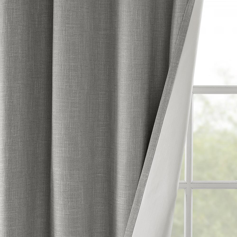 Printed Heathered Blackout Grommet Top Curtain Panel