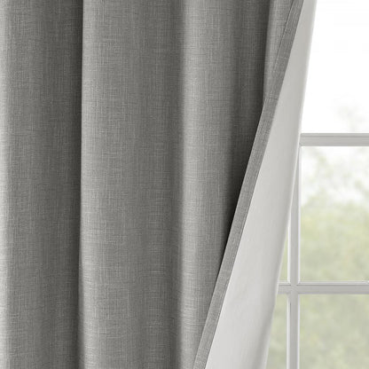 Printed Heathered Blackout Grommet Top Curtain Panel