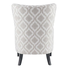 Grey Wingback Accent Chair with Arianna Pattern and Comfortable Design