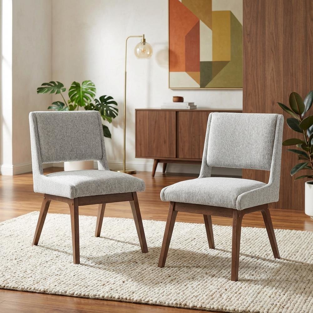 Boerang Dining Side Chair Set of 2 with Boomerang Pattern and Comfortable Design