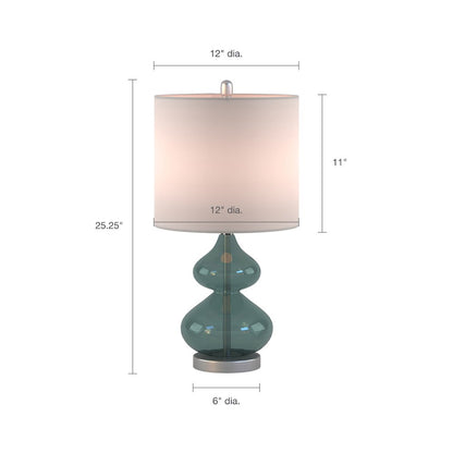 Ellipse Blue Glass Table Lamp Set (Set of 2), Belen Kox