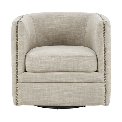 Capstone 360-degree Swivel Barrel chair with Tufting and Nail heads