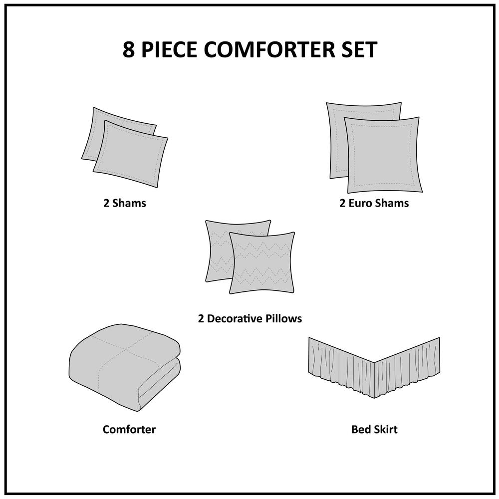 Shawnee 8 Piece Comforter Set, Seafoam color