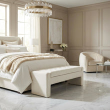 Beige Button-Tufted Storage Bench with Cushioned Top and Versatile Design