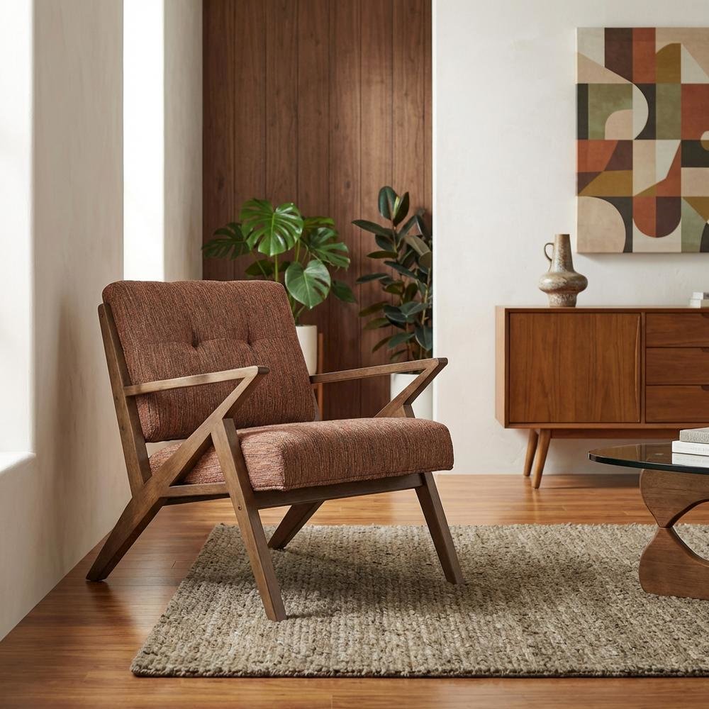 Orange Retro Rocket Lounge Chair with Comfortable Seat and Stylish Design