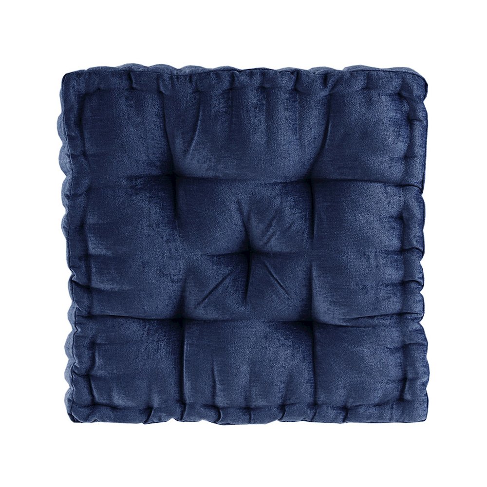 Navy Chenille Square Floor Pillow, Belen Kox