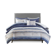 Serene Watercolor Stripe Seersucker Comforter Set, Belen Kox
