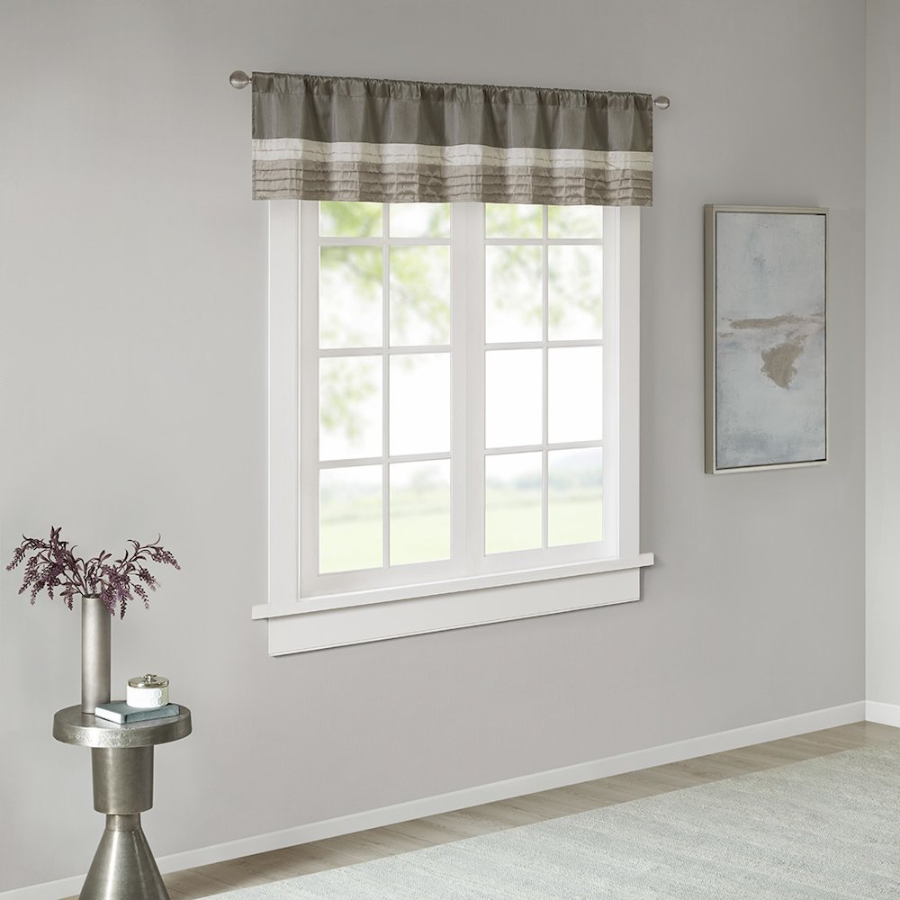 Natural Pintuck Striped Window Valance, Belen Kox