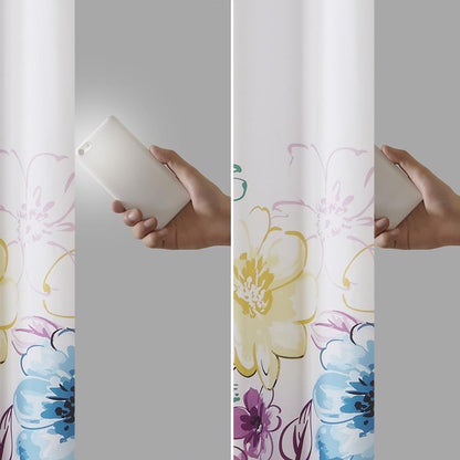 Blue Printed Blackout Window Panel with Foamback Lining, Belen Kox