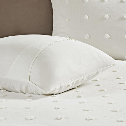 Cotton Jacquard Comforter Set with Euro Shams and Throw Pillows