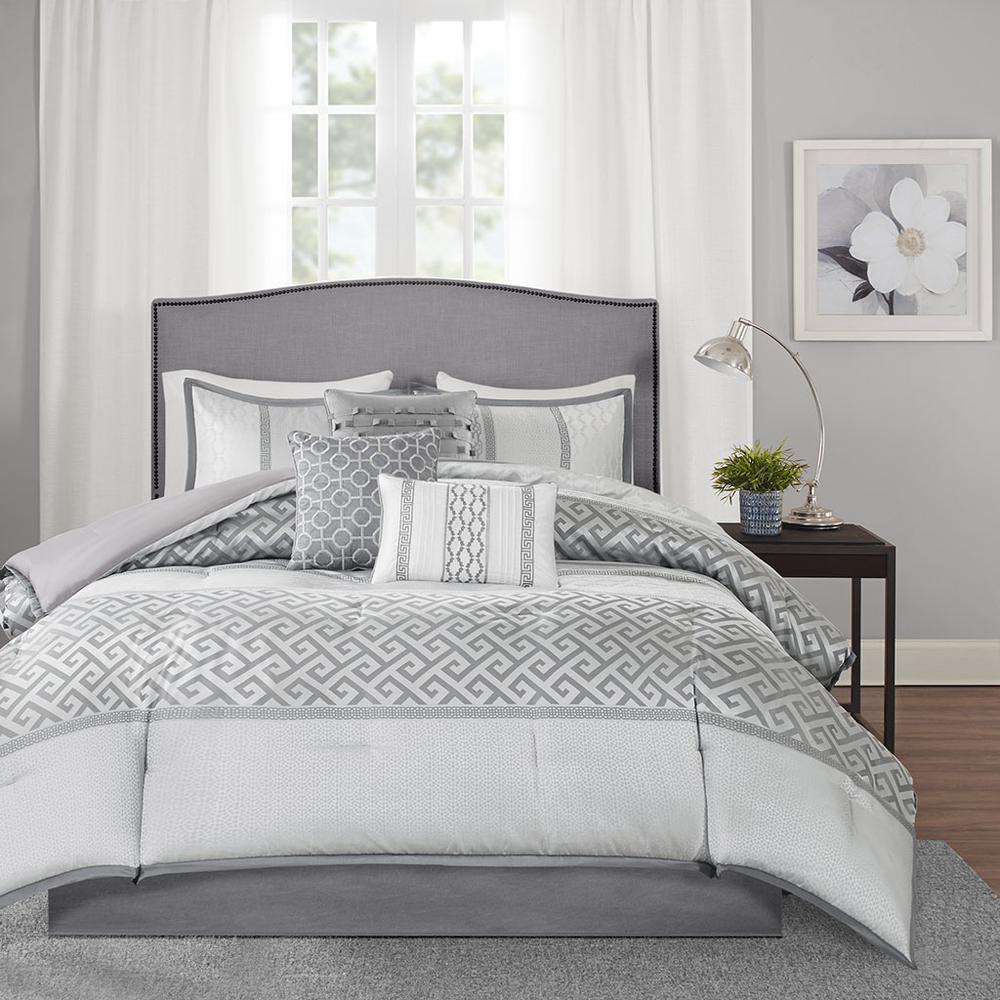 Bennett 7 Piece Comforter Set, Grey color