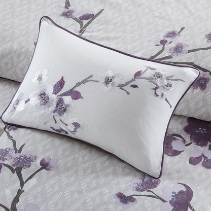 Purple Floral 8 Piece Comforter Set, Belen Kox