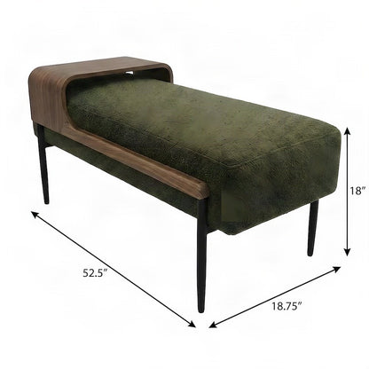 Perry Fabric Cocktail Ottoman with Slide-Out Serving Tray, Green