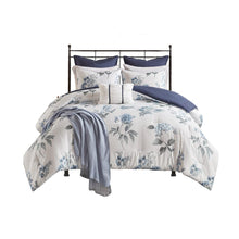 Floral Seersucker 7 Piece Comforter Set with Throw Blanket, Belen Kox