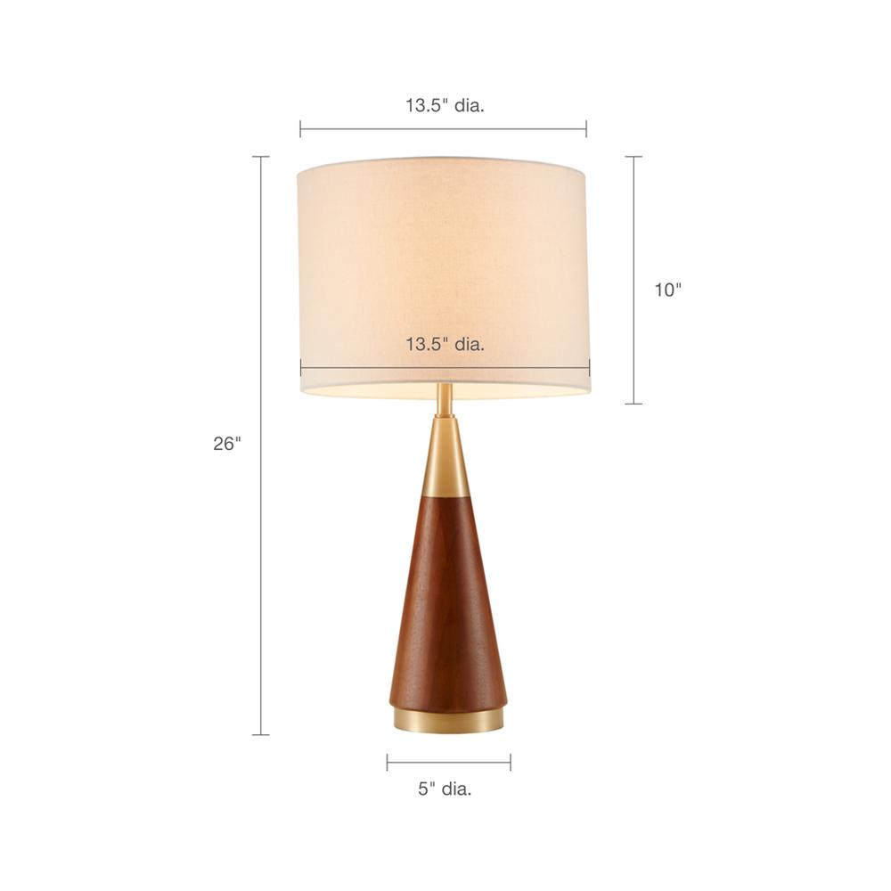 Modern Pecan and Gold Table Lamp, Belen Kox