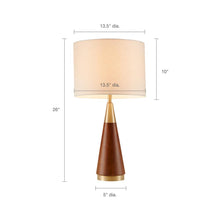 Modern Pecan and Gold Table Lamp, Belen Kox