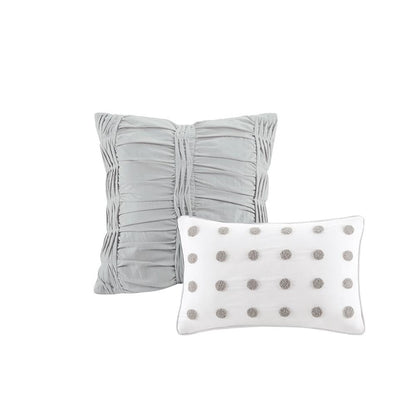 Cotton Jacquard Comforter Set with Euro Shams and Throw Pillows