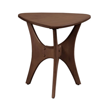 Solid Wood Mid Century Modern Side Table, Triangle Side Table for Small Spaces