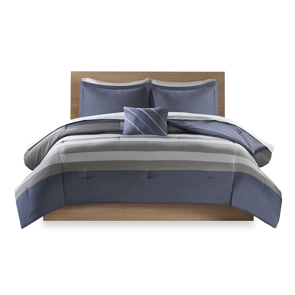 Serene Stripe Complete Bed Set with Sheets, Belen Kox
