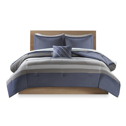 Serene Stripe Complete Bed Set with Sheets, Belen Kox