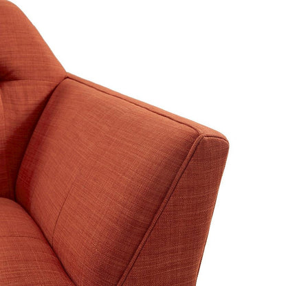 Orange Accent Chair with Solid Wood and Plywood Frame for Living Room