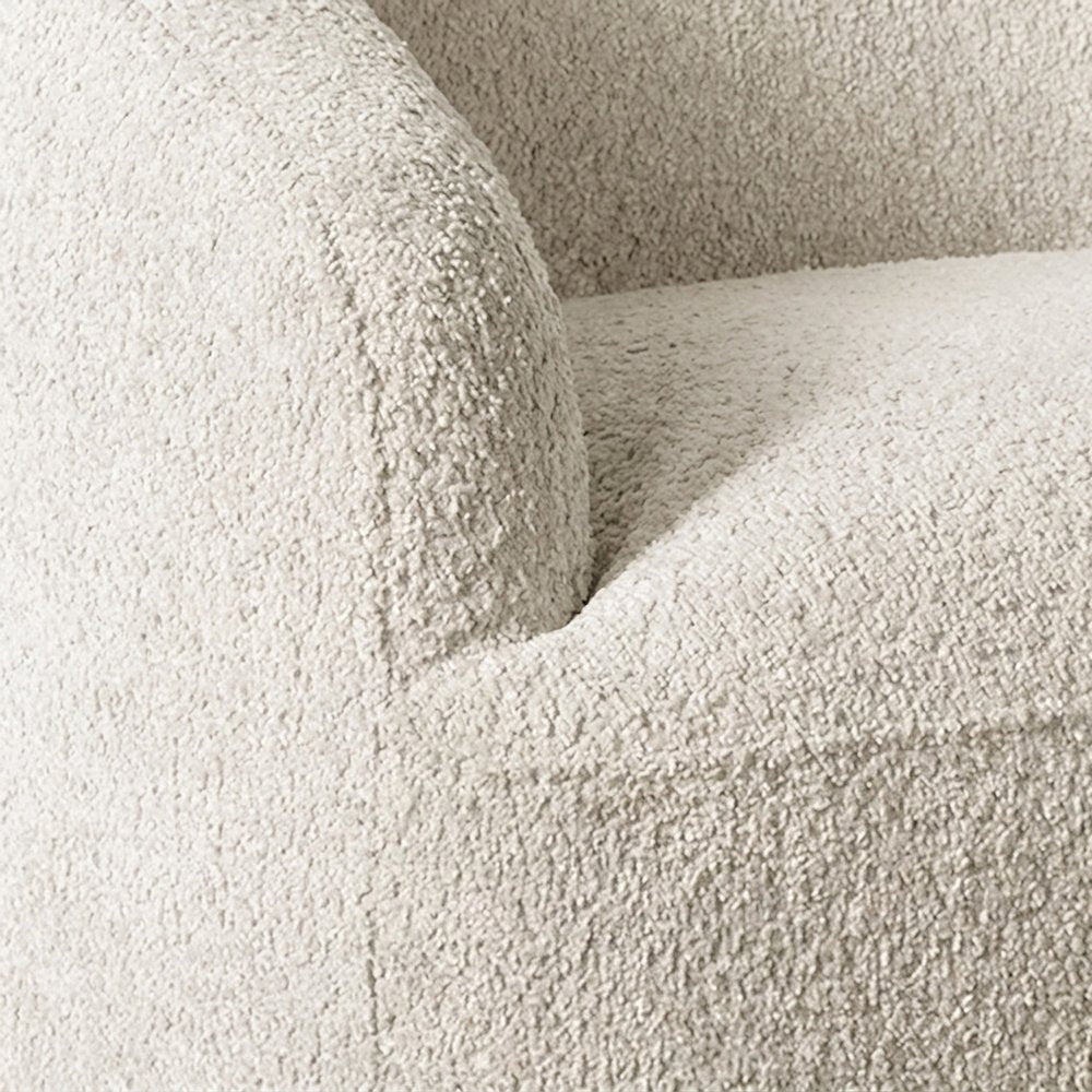 Upholstered Swivel Accent Chair with Solid Wood Frame, 360-Degree, Cream