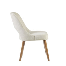 Beige Upholstered Side Chairs with Rubber Wood Legs – Set of 2 for Dining